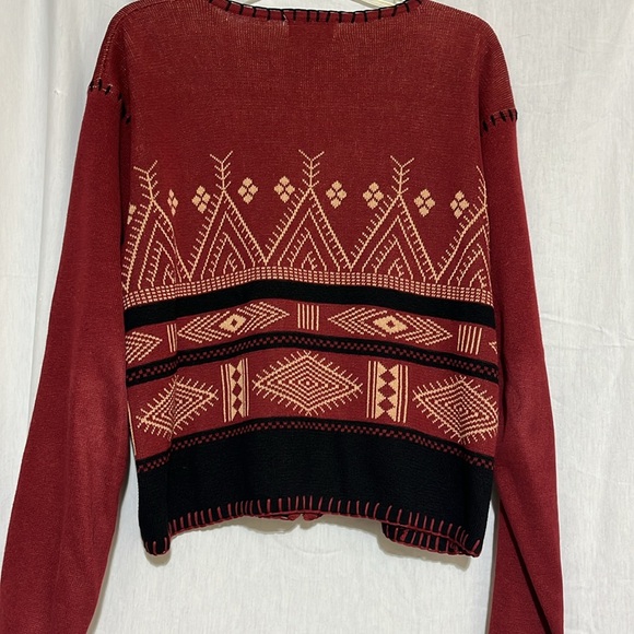 Chico’s design women’s zipper sweater cardigan southwestern design size 3 - Picture 10 of 14